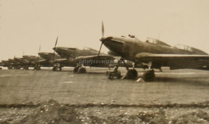 Peter Provenzano Photo Album Image_copy_100.jpg - Fairy battle bombers converted to trainers.  RAF Station Netheravon, England.  No. 1 SFTS (Service Flight Training School).
Peter Provenzano was with the No. 1 SFTS from September 8, 1941 to 
December 8, 1941.
